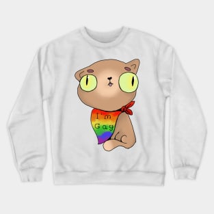 Mocha the Cat "I'm Gay" Bandanna Crewneck Sweatshirt